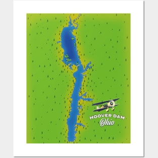 Hoover Dam Ohio Map Posters and Art